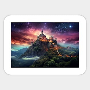 Fortress Castle Otherworldly Dimension Fantastic Landscape Surrealist Sticker